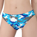 Blue Snow Camouflage Print Women's Panties