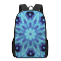 Blue Snowflake Kaleidoscope Print 17 Inch Backpack