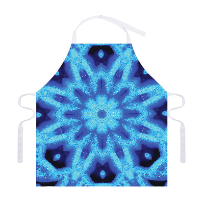 Blue Snowflake Kaleidoscope Print Adjustable Apron