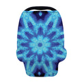 Blue Snowflake Kaleidoscope Print Baby Seat Cover