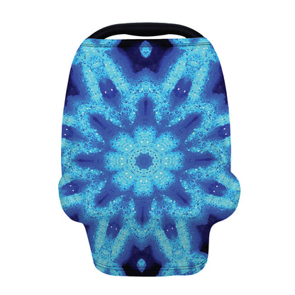 Blue Snowflake Kaleidoscope Print Baby Seat Cover