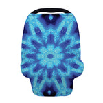 Blue Snowflake Kaleidoscope Print Baby Seat Cover
