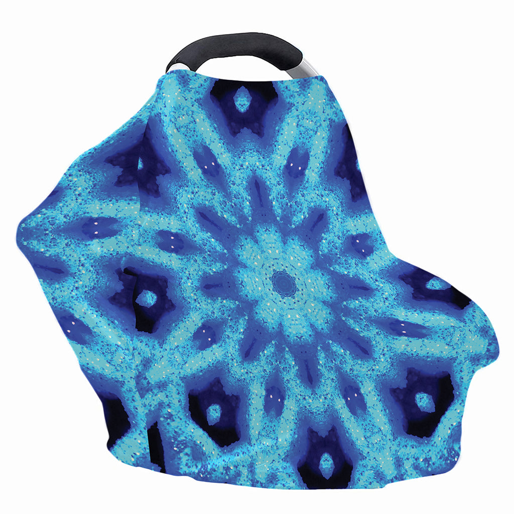 Blue Snowflake Kaleidoscope Print Baby Seat Cover