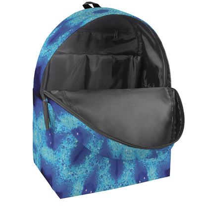 Blue Snowflake Kaleidoscope Print Backpack