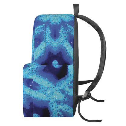 Blue Snowflake Kaleidoscope Print Backpack