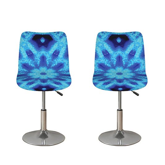 Blue Snowflake Kaleidoscope Print Bar Stool Covers