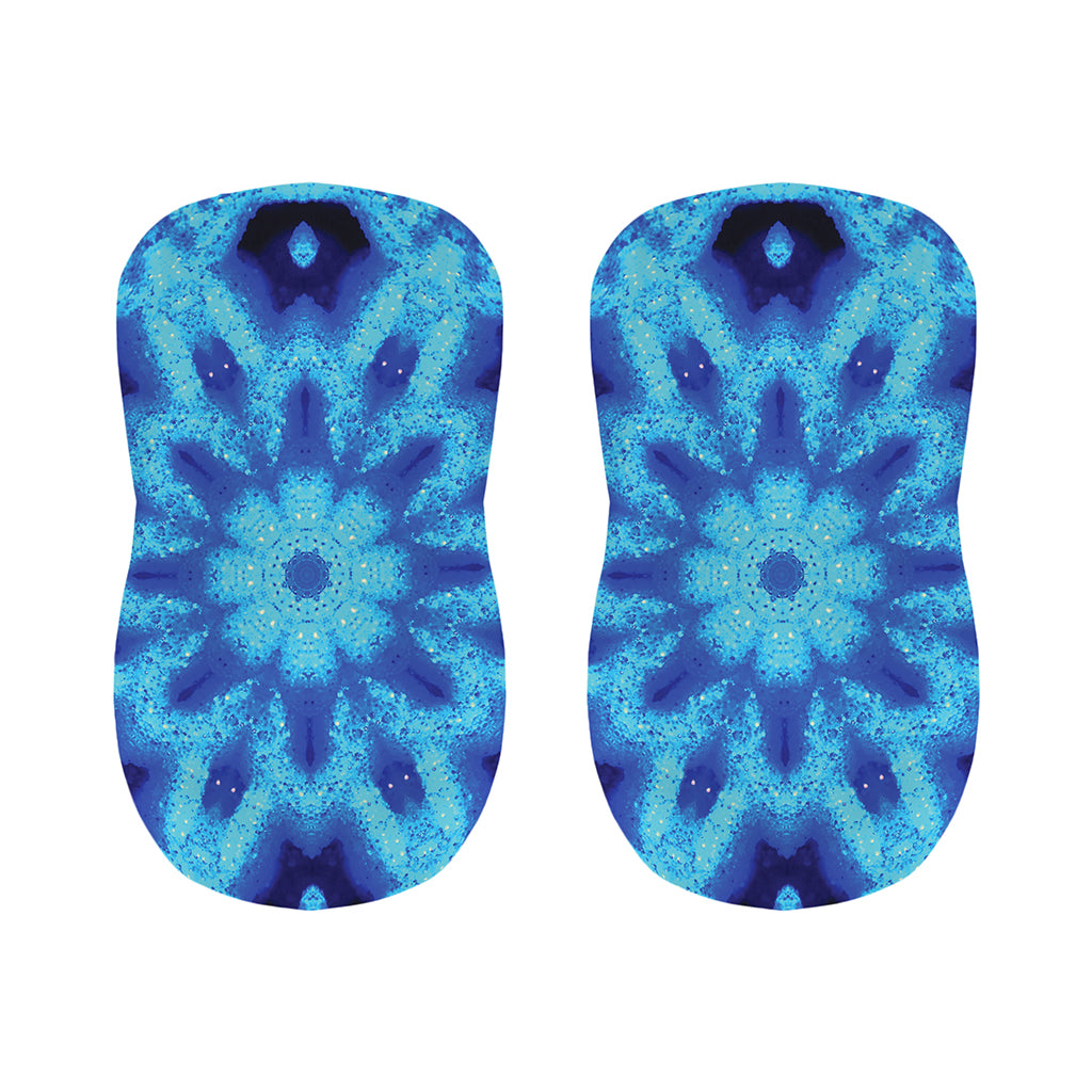 Blue Snowflake Kaleidoscope Print Bar Stool Covers