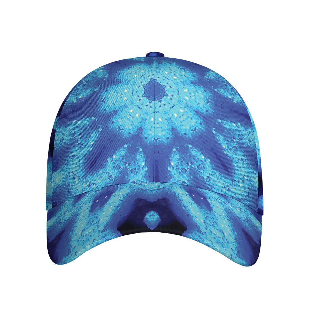 Blue Snowflake Kaleidoscope Print Baseball Cap