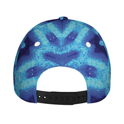 Blue Snowflake Kaleidoscope Print Baseball Cap