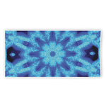 Blue Snowflake Kaleidoscope Print Beach Towel