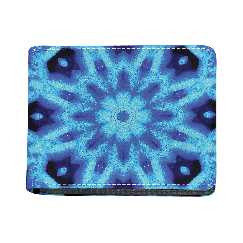 Blue Snowflake Kaleidoscope Print Bifold Wallet