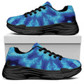 Blue Snowflake Kaleidoscope Print Black Chunky Shoes