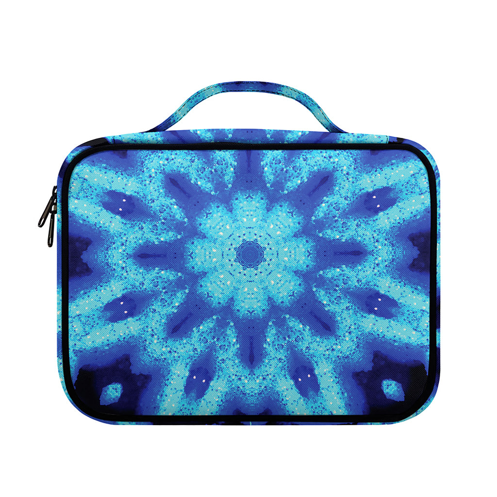 Blue Snowflake Kaleidoscope Print Briefcase Bible Bag