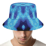 Blue Snowflake Kaleidoscope Print Bucket Hat
