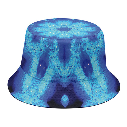 Blue Snowflake Kaleidoscope Print Bucket Hat