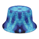 Blue Snowflake Kaleidoscope Print Bucket Hat