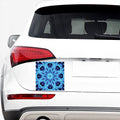 Blue Snowflake Kaleidoscope Print Car Sticker