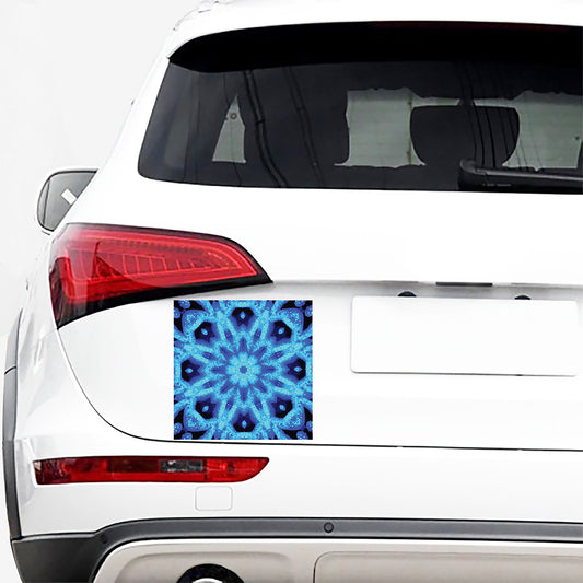 Blue Snowflake Kaleidoscope Print Car Sticker