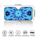 Blue Snowflake Kaleidoscope Print Car Windshield Sun Shade