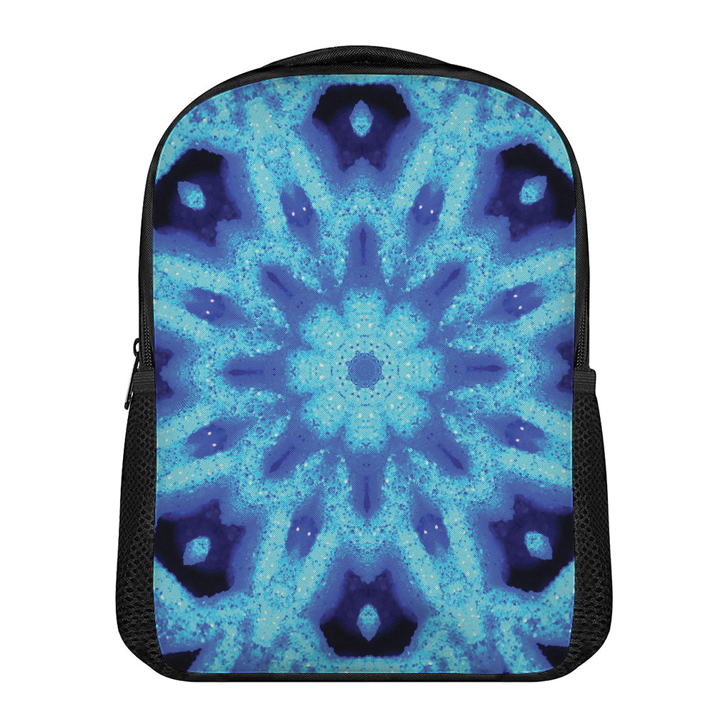 Blue Snowflake Kaleidoscope Print Casual Backpack