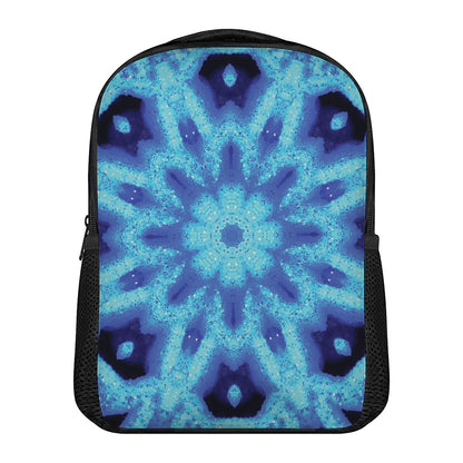 Blue Snowflake Kaleidoscope Print Casual Backpack