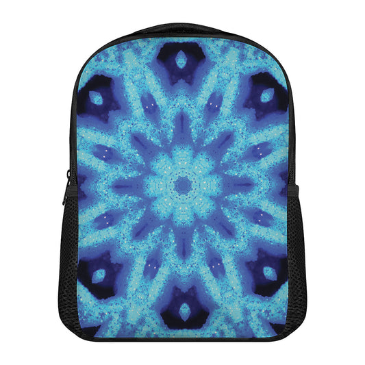 Blue Snowflake Kaleidoscope Print Casual Backpack