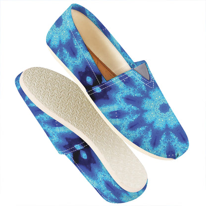 Blue Snowflake Kaleidoscope Print Casual Shoes