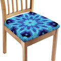 Blue Snowflake Kaleidoscope Print Chair Cushion Cover