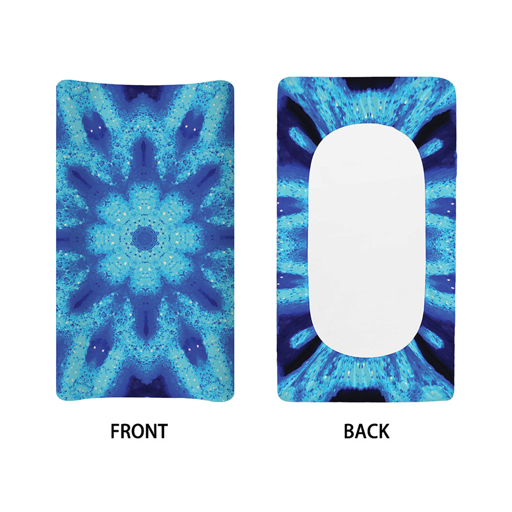 Blue Snowflake Kaleidoscope Print Changing Pad Cover