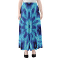 Blue Snowflake Kaleidoscope Print Chiffon Maxi Skirt