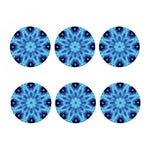 Blue Snowflake Kaleidoscope Print Coaster Set