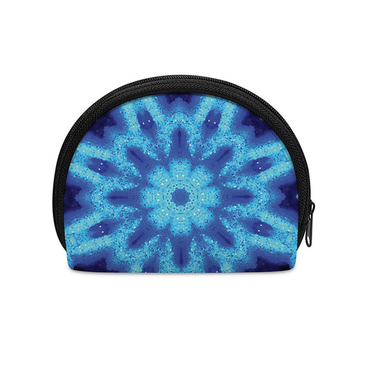 Blue Snowflake Kaleidoscope Print Coin Purse