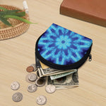 Blue Snowflake Kaleidoscope Print Coin Purse