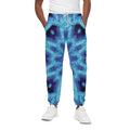 Blue Snowflake Kaleidoscope Print Cotton Sweatpants