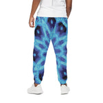 Blue Snowflake Kaleidoscope Print Cotton Pants