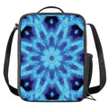 Blue Snowflake Kaleidoscope Print Crossbody Lunch Bag