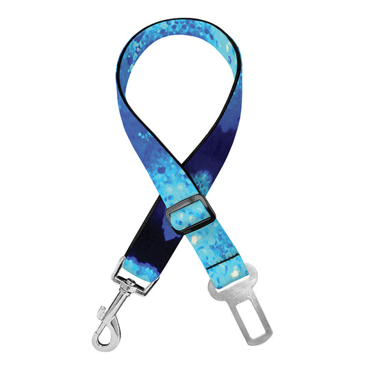 Blue Snowflake Kaleidoscope Print Dog Seat Belt