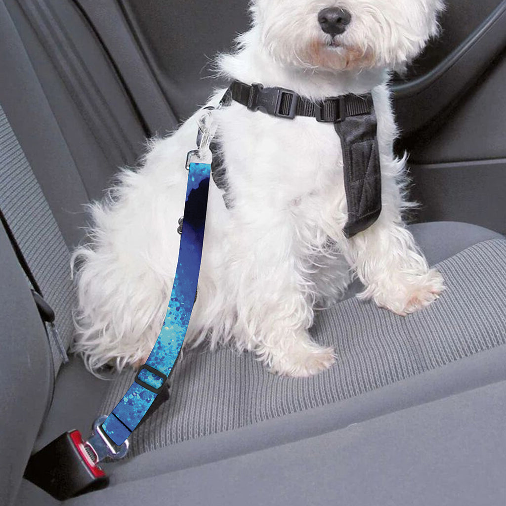 Blue Snowflake Kaleidoscope Print Dog Seat Belt