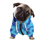 Blue Snowflake Kaleidoscope Print Dog Zip Up Hoodie
