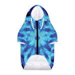 Blue Snowflake Kaleidoscope Print Dog Zip Up Hoodie