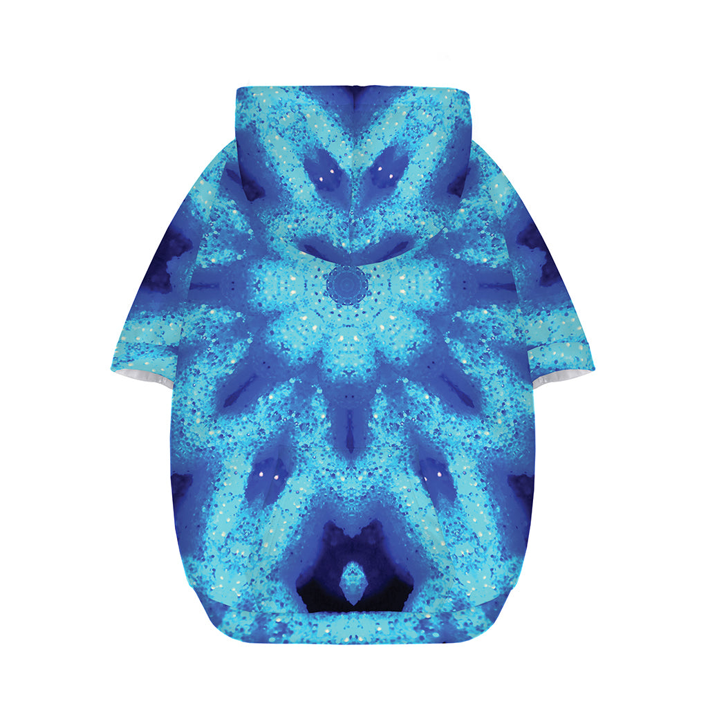 Blue Snowflake Kaleidoscope Print Dog Zip Up Hoodie