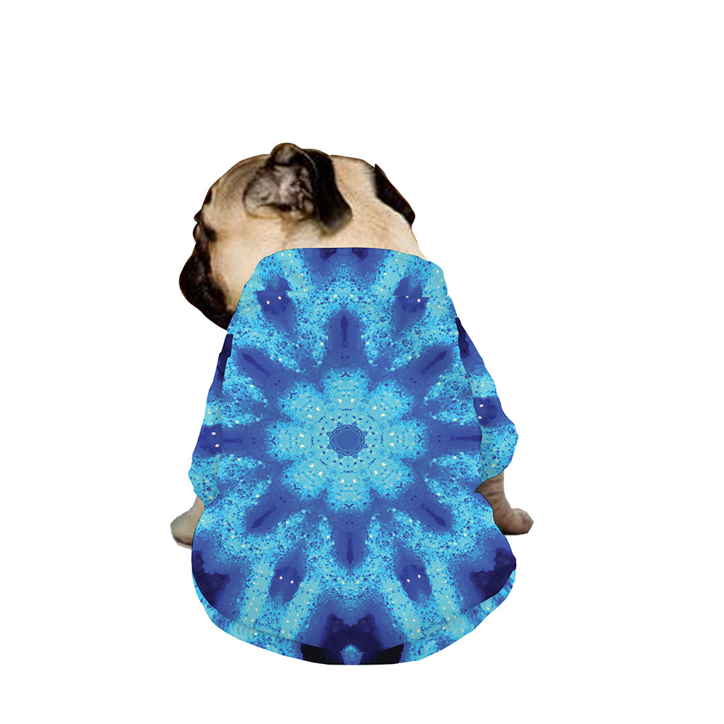 Blue Snowflake Kaleidoscope Print Dog Zip Up Jacket