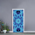 Blue Snowflake Kaleidoscope Print Door Sticker