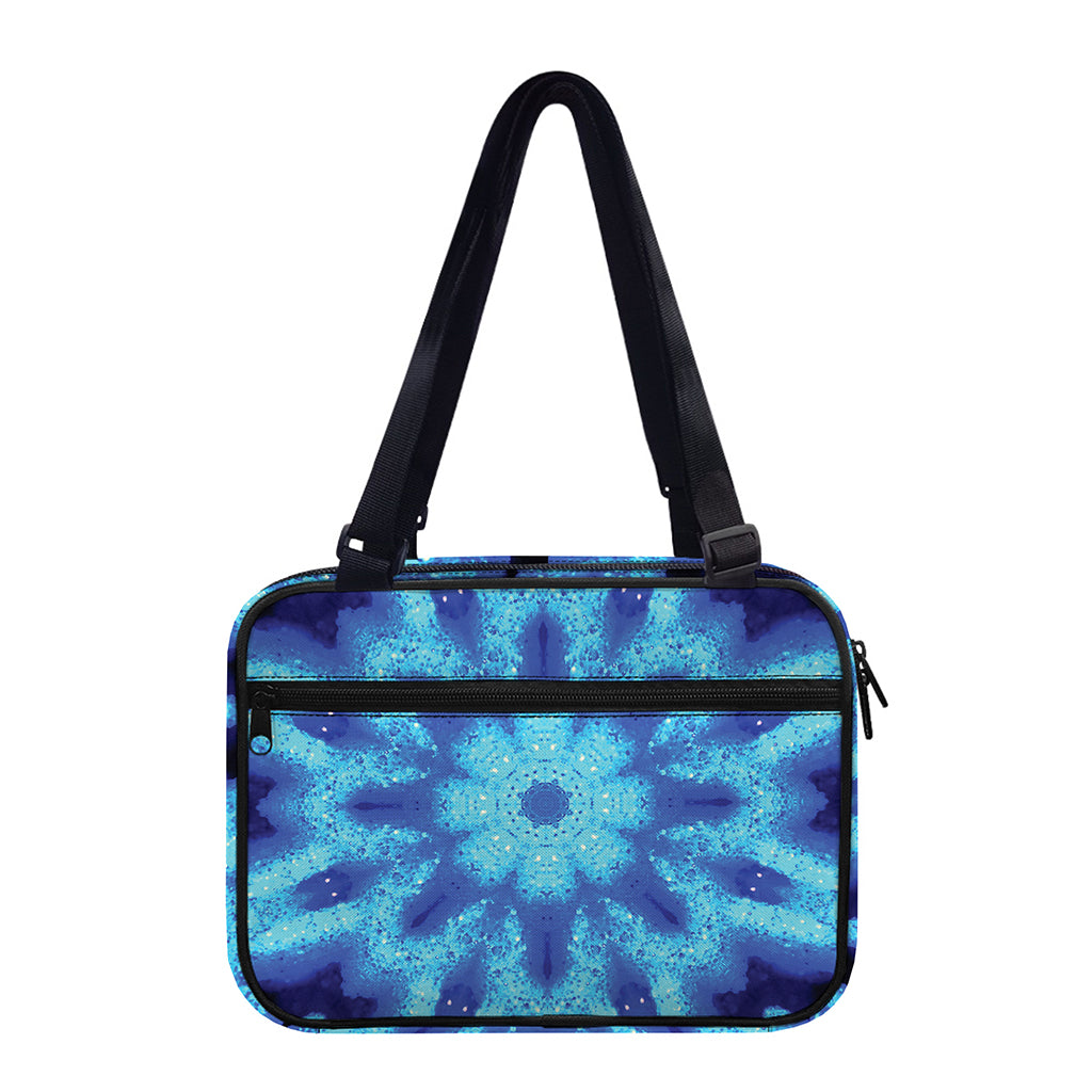 Blue Snowflake Kaleidoscope Print Double Strap Bible Bag