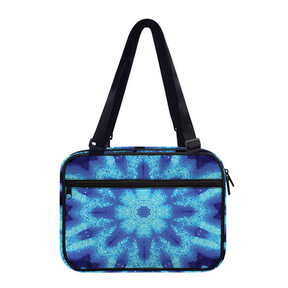 Blue Snowflake Kaleidoscope Print Double Strap Bible Bag