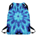 Blue Snowflake Kaleidoscope Print Drawstring Backpack