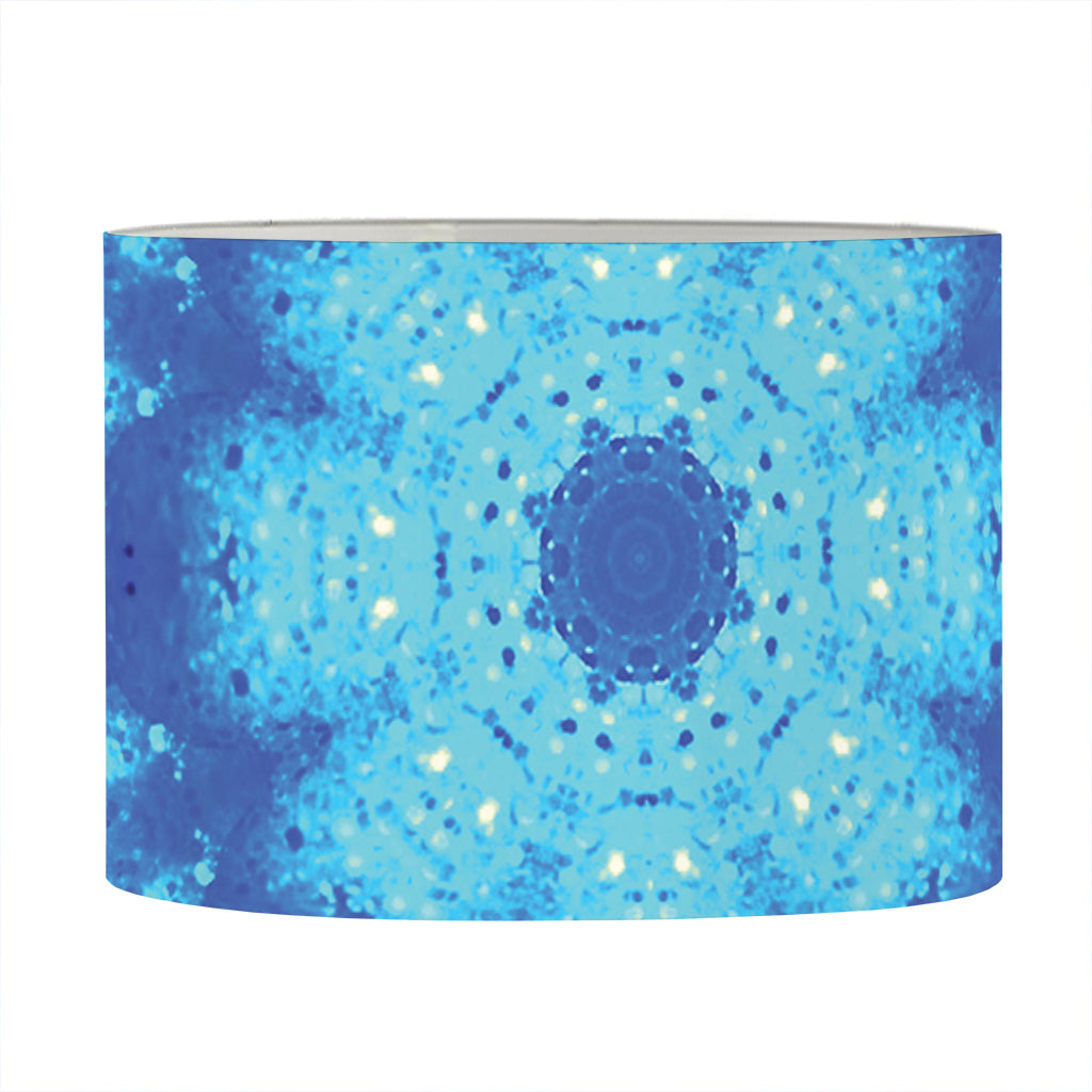 Blue Snowflake Kaleidoscope Print Drum Lamp Shade