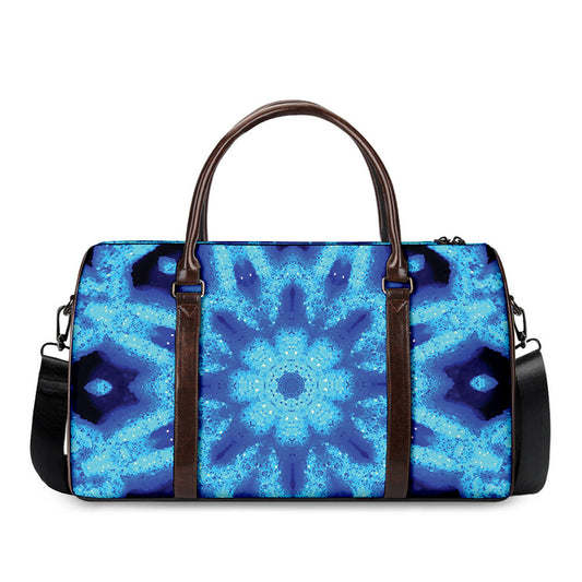 Blue Snowflake Kaleidoscope Print Duffle Bag