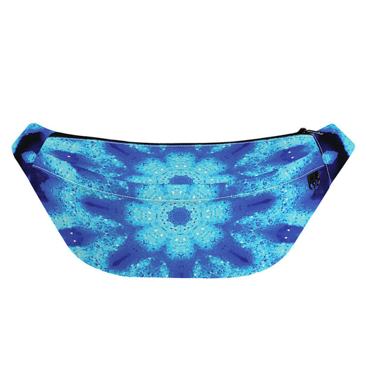 Blue Snowflake Kaleidoscope Print Fanny Pack