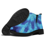 Blue Snowflake Kaleidoscope Print Flat Ankle Boots